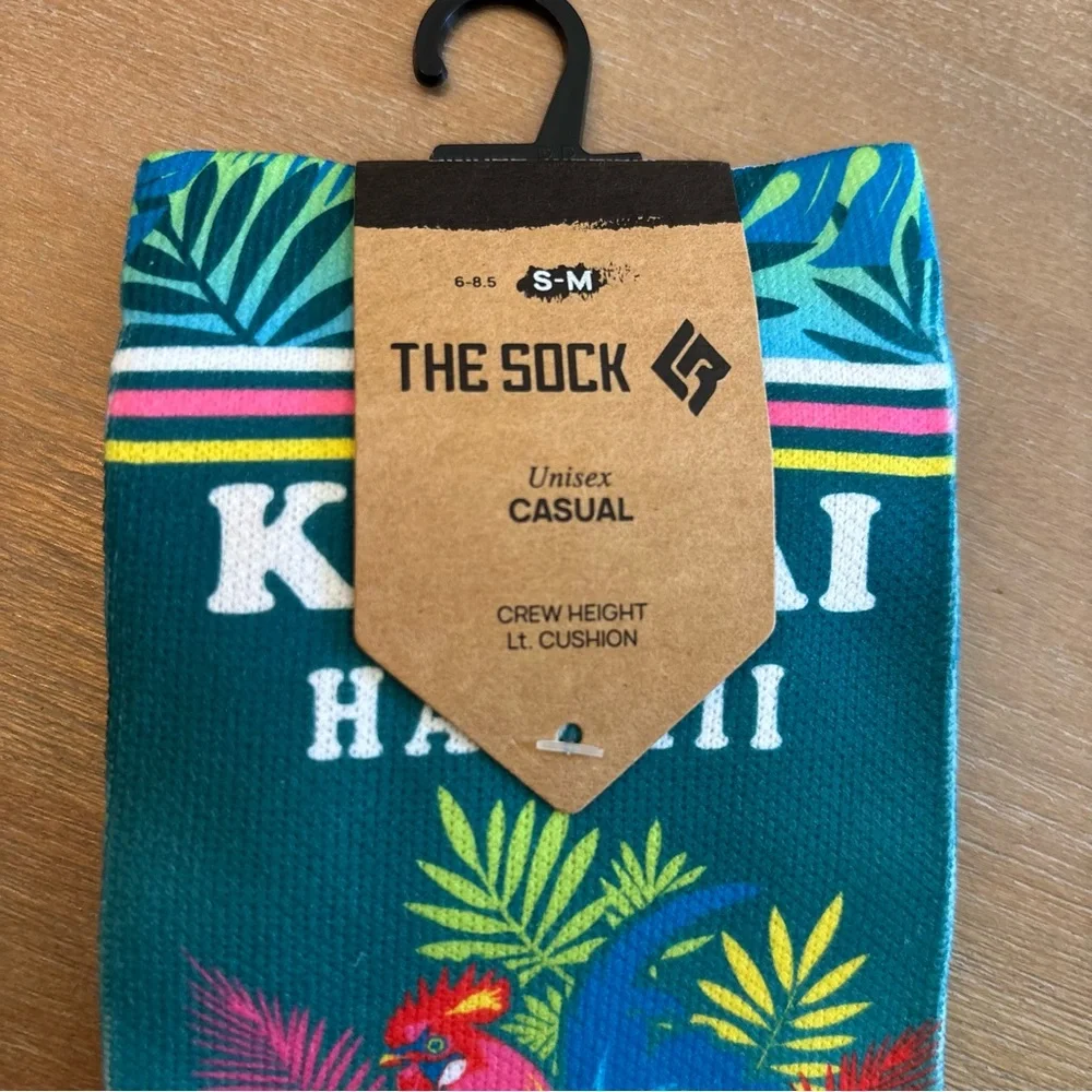 The Sock Crew Height Cushion Printed Unisex Socks Kauai Hawaii, S/M
